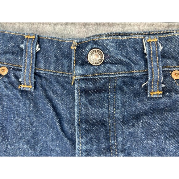 Vintage Levi's Denim Shorts Blue Women Orange Tab Button Fly Size 29 - Picture 2 of 12